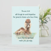 Carte Citation de la Bible Inspirationnelle Rom 8:28 Tra (Debout devant)