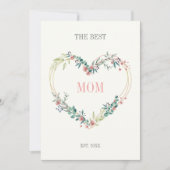 Carte Citation de la meilleure maman sur le coeur rose f (Devant)