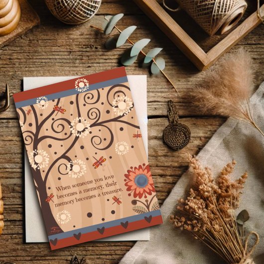 Carte Citation de la sympathie florale de l'arbre modern