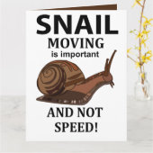 Carte Citation de l'animal escargot Typographie Escargot (Fleur jaune)