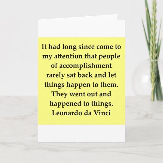 Carte citation de leonardo da vinci (Devant)