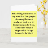 Carte citation de leonardo da vinci (Fleur jaune)