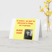 Carte Citation de Marie Curie (Fleur jaune)