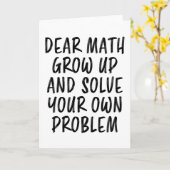 Carte Citation de maths drôle cadeau de geek enseignant  (Fleur jaune)