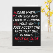 Carte Citation de maths drôle Cher maths passe à autre c (Fleur jaune)