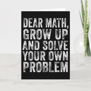 Carte Citation de maths drôle Cher professeur de maths M