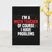 Carte Citation de maths drôle Mathématiques Cher profess (Fleur jaune)