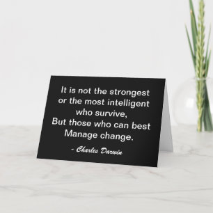Carte Citation de motivation de Charles Darwin pour surv