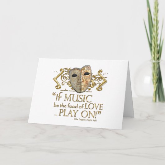 Carte Citation de musique de douzième nuit (version (Devant)