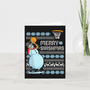 Carte Citation de Noël de basket-ball amusante Joyeux Sw