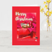 Carte Citation de Noël de vin drôle et mignon avec tortu (Fleur jaune)