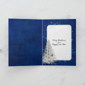 Carte Citation de Noël en bleu avec corde légère (Intérieur)