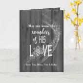 Carte Citation de Noël en bois noir avec lumières (Fleur jaune)