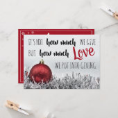 Carte Citation de Noël inspirante avec décoration rouge (Devant/Arrière en situation)