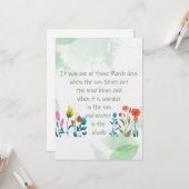 Carte Citation de printemps inspirant poème Charles Dick (Devant/Arrière en situation)