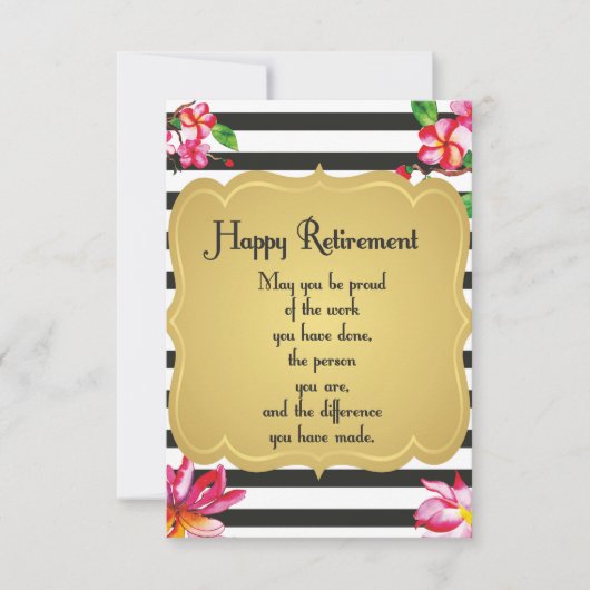 Carte Citation de retraite heureuse Cadeau d'adieu (Devant)