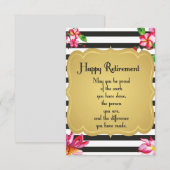 Carte Citation de retraite heureuse Cadeau d'adieu (Devant / Derrière)
