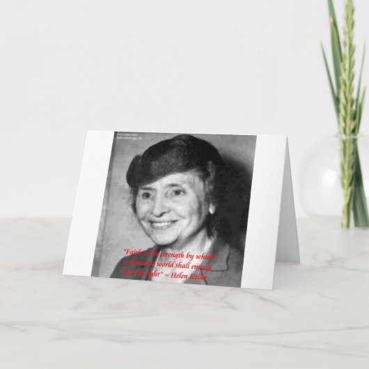 Carte Citation de sagesse "Foi/Force" d'Helen Keller (Devant)