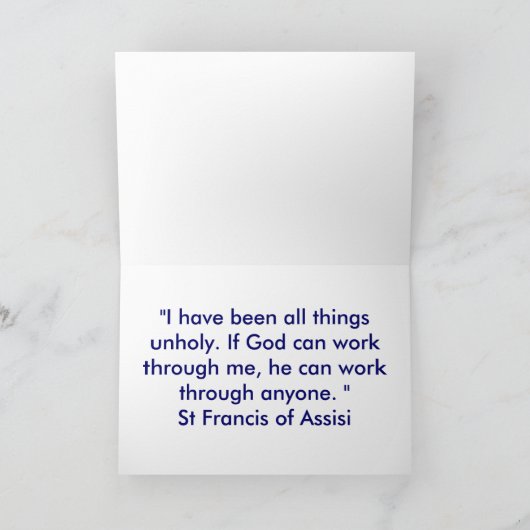 Carte Citation de saint François d'Assise (Intérieur)