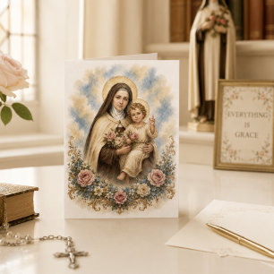 Carte Citation de Sainte Thérèse de Lisieux Roses