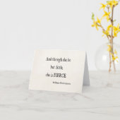 Carte Citation De Shakespeare Elle Est Peu Mais Citation (Fleur jaune)