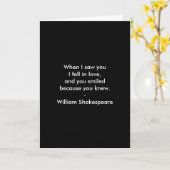 Carte Citation de Shakespeare - Je suis tombé amoureux (Fleur jaune)
