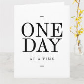 Carte Citation de sobriété inspirante d'un jour Noir bla (Fleur jaune)