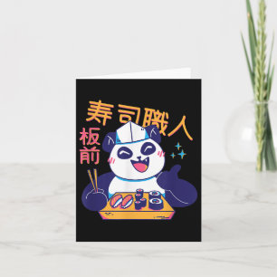 Carte Citation de sushi japonais Kawaii Bon Chef Nourrit