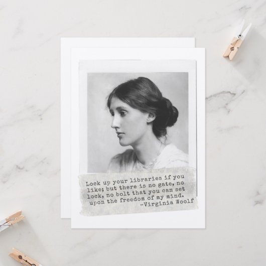 Carte Citation de Virginia Woolf - Icônes de l'histoire  (Devant/Arrière en situation)