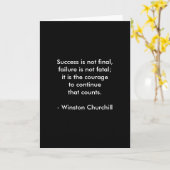 Carte Citation de Winston Churchill ; Succès 2.0 (Fleur jaune)