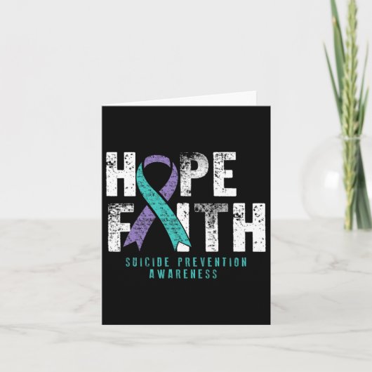 Carte Citation désespérée Faith Hope Suicide Prevention  (Devant)