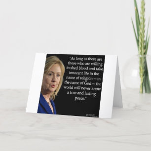 Carte Citation d'Hillary Clinton sur la religion sanguin