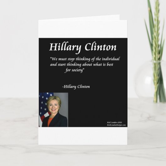 Carte Citation d'Hillary Clinton sur les "individus" (Devant)