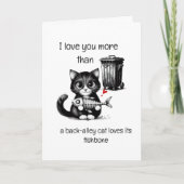 Carte Citation d'Humour Flirting Cute Cat Funny Valentin (Devant)