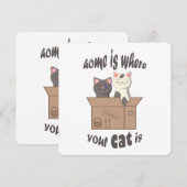 Carte Citation drôle Accueil est où est votre chat (Devant / Derrière)