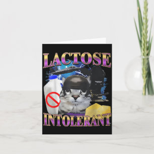 Carte Citation drôle Chat idiot intolérant au lactose Mè