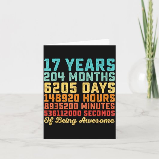 Carte Citation drôle d'anniversaire 17 ans B-Day Math (Devant)