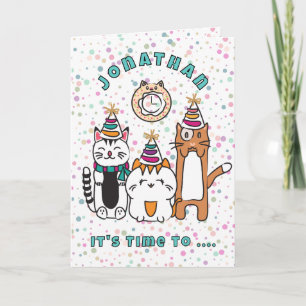 Carte Citation drôle d'anniversaire Chat de dessin animé