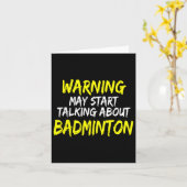 Carte Citation drôle de badminton Citation de joueur de  (Fleur jaune)