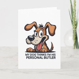 Carte Citation drôle de chien majordome de dessin animé
