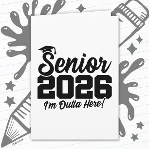 Carte Citation drôle de fin d'études Senior 2026 Je me t