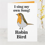 Carte Citation drôle de l'oiseau Robin (Fleur jaune)