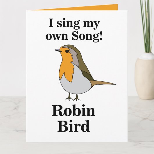 Carte Citation drôle de l'oiseau Robin (Devant)