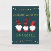 Carte Citation drôle de Noël avec mes gnomes |  (Devant)