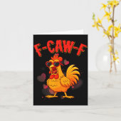 Carte Citation drôle de poulet F-caw-f Valentin (Fleur jaune)