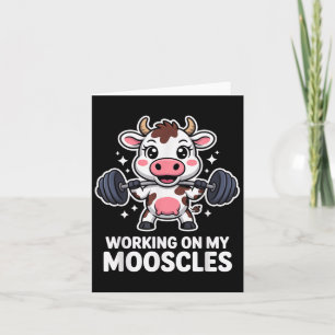 Carte Citation drôle Je Travaille Mes Mooscles Vache Gym