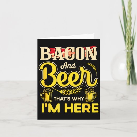 Carte Citation drôle Petit déjeuner Bacon Et Bière C'est (Devant)