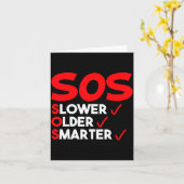 Carte Citation drôle plus lent plus vieux plus intellige (Fleur jaune)