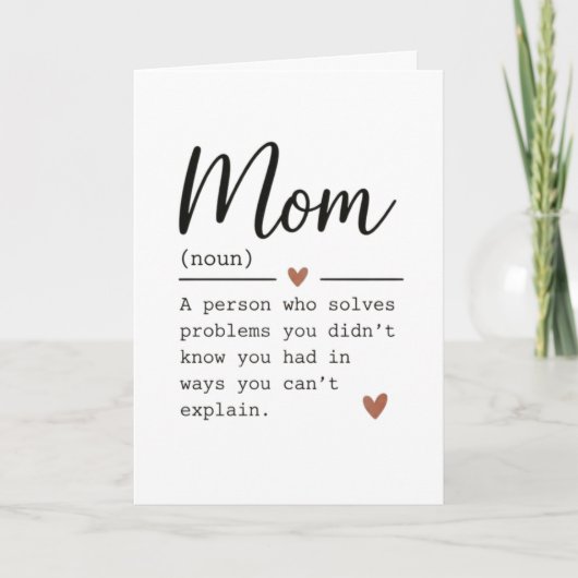 Carte Citation drôle sur la définition de Maman (Devant)
