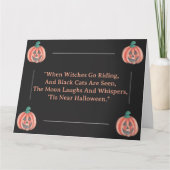 Carte Citation du Citrouille d'Halloween Jack-O-Lantern (Devant)